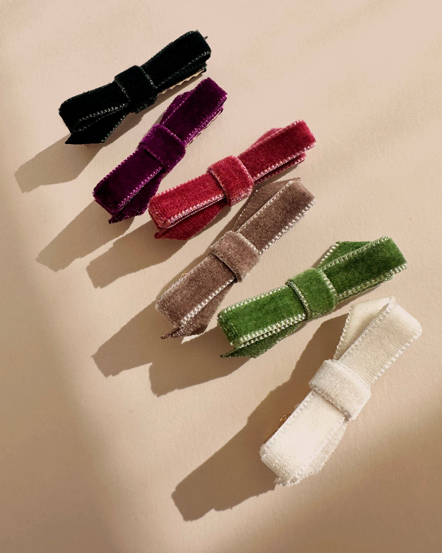 Velvet Barrettes | Green